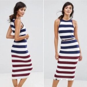 Ted Baker High neck red white and blue sleeveless dress